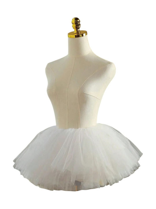 30cm Elastic Tutu Petticoat Underskirt Multiple Layers Tulle Full Volume White