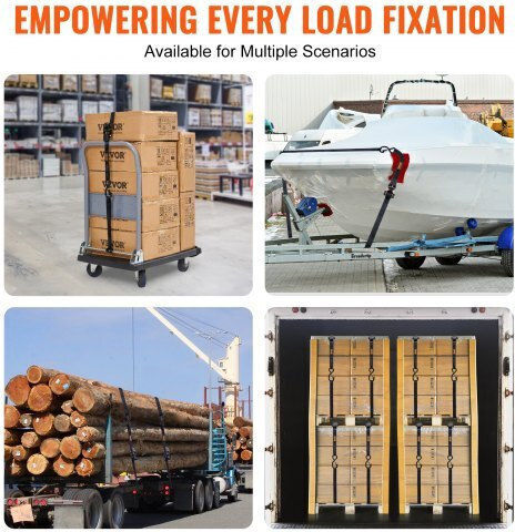 Vevor Σετ 4 Ιμάντες Δεσίματος Καστάνια Αντοχή 2200 Lb 1" X 15' Μεταφορές & Ασφάλιση Φορτίου Xgjldxgs1x154f4r0v0