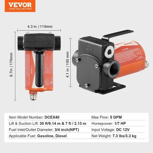 Vevor Антлия Преливане на масло за Скъф Automatic 12V