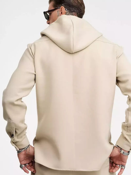 Μακρυμάνικo Overshirt Beige