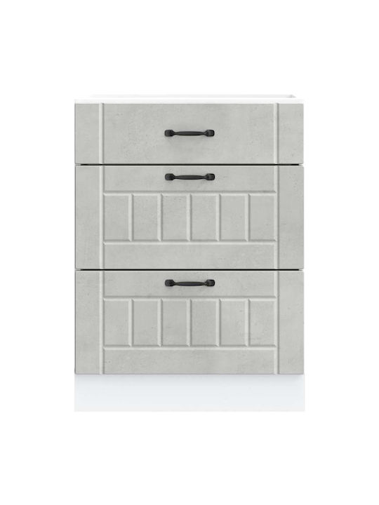 Lucca Kitchen Floor Drawer Unit Concrete Grey 60x46x81.5pcs