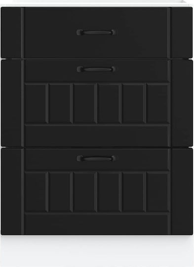 Lucca Comodă de Bucătărie de Podea Negru 60x46x81.5buc
