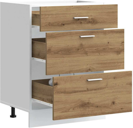 Επιδαπέδια Συρταριέρα Κουζίνας Δρυς 60x46x81.5εκ.