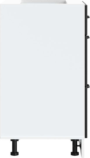Lucca Comodă de Bucătărie de Podea Negru 60x46x81.5buc