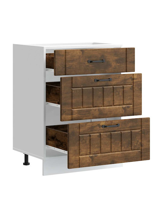 Lucca Comodă de Bucătărie de Podea Smoked Oak 60x46x81.5buc