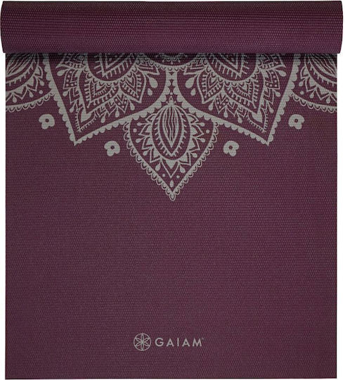 Gaiam Midnight Plum Sundial Στρώμα Γυμναστικής Yoga Κόκκινο (173x61cm)