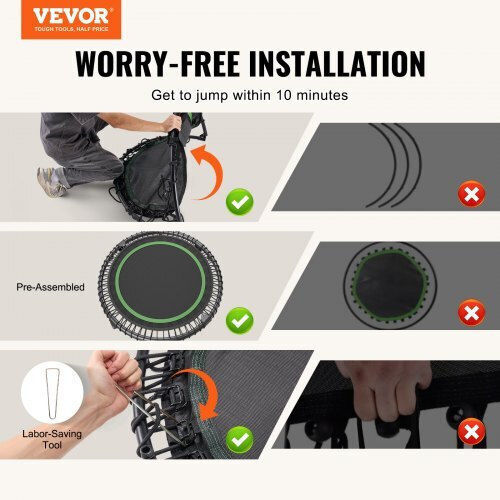 Vevor 40" Foldable Mini Fitness Trampoline Handle Adults Yxjsbcdbskzd3pbb6v0