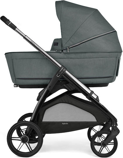 Inglesina Aptica Quattro Darwin Infant Recline Adjustable 3 in 1 Baby Stroller Suitable for Newborn Emerald Green / Litio Black 12.7kg