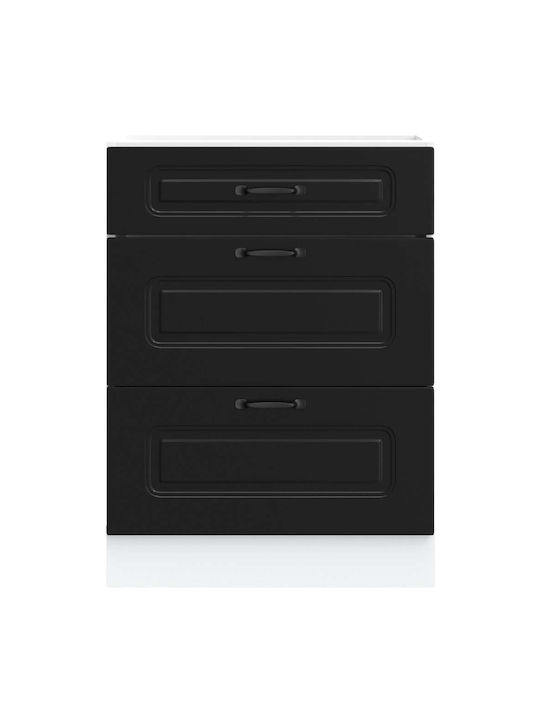 Kalmar Kitchen Floor Drawer Unit Black 51.5x46x81.5pcs