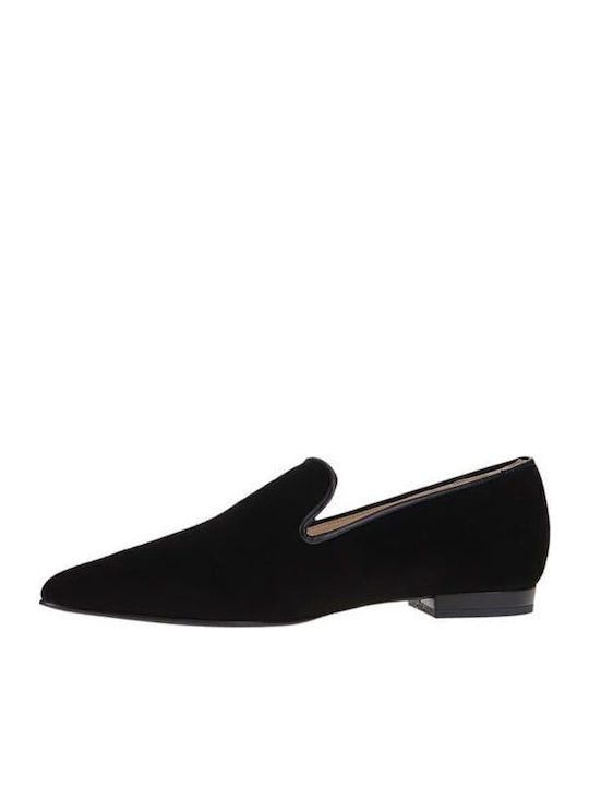 Leather Women's Loafers in Black Color