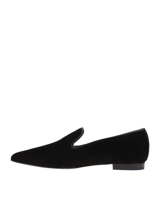 Leather Women's Loafers in Black Color