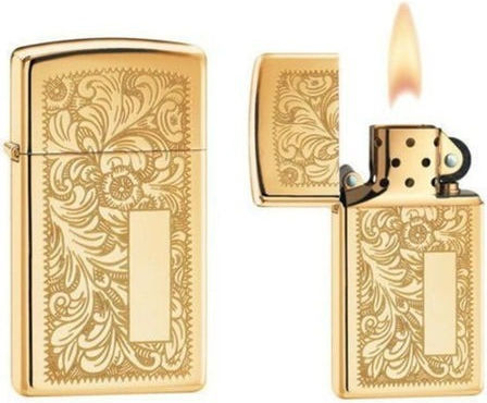 Zippo Lighter Flame Windproof High Polish Brass Venetian