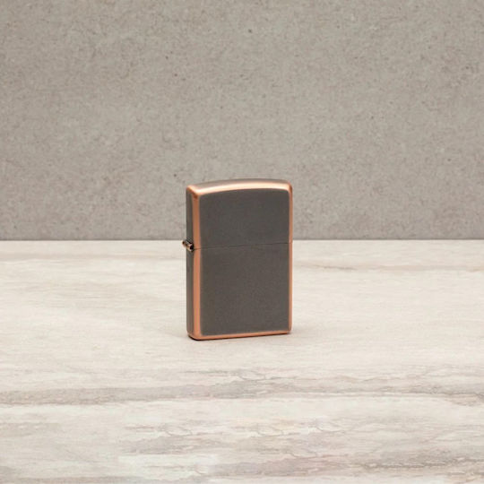Zippo Rustic Bronze Logo Αναπτήρας Φλόγας σε Μπρούτζινο χρώμα