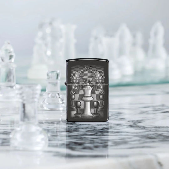 Zippo Chess Lighter Flame in Black Color
