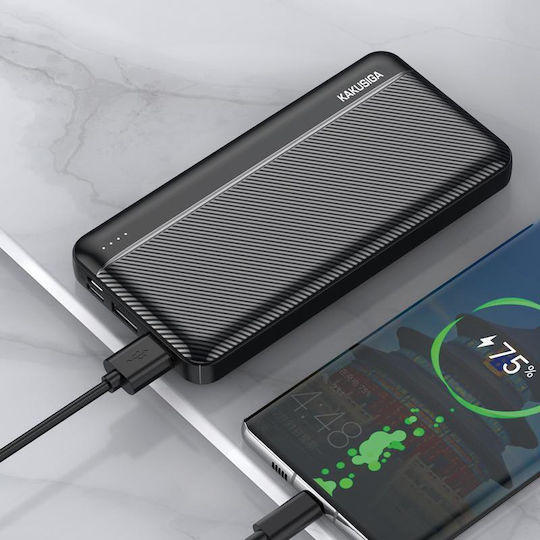 KAL Electronics Power Bank 9000mAh με 2 Θύρες USB-A και Θύρα USB-C Μαύρο
