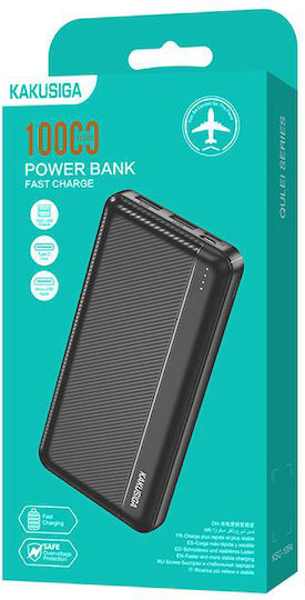 KAL Electronics Power Bank 9000mAh με 2 Θύρες USB-A και Θύρα USB-C Μαύρο