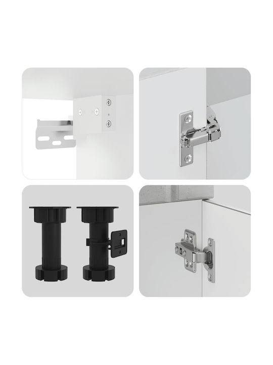 Kalmar Set Dulapuri de Bucătărie Suspendate & de Podea cu Blat de Lucru Gri 140x46x140buc