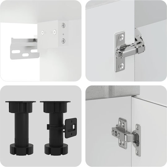 Kalmar Set Hängeschränke & Bodenschränke Küche mit Arbeitsplatte Gray 140x46x140Stück