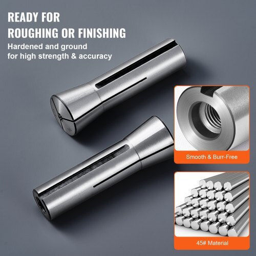 Vevor Set of 13 Precision Collets R8 1/8'' 7/8'' Steel 45# Milling Machine Drill Center Machining R8jt13pcsw00o2d91v0