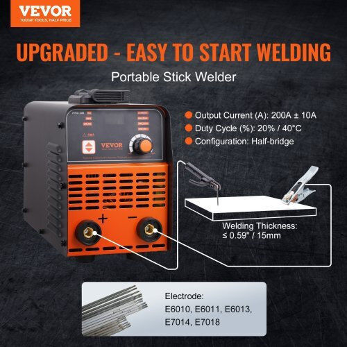 Vevor Welding Machine TIG / MMA with Maximum Welding Current 160A and Duty Cycle 20%