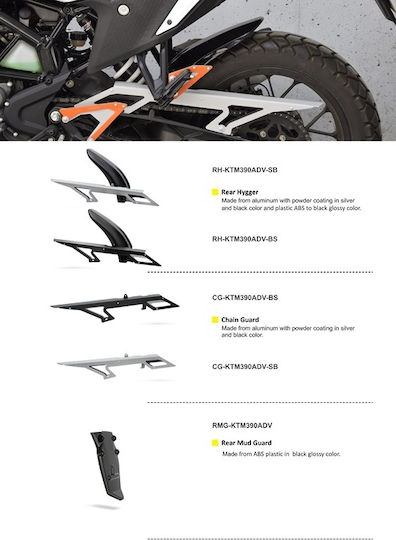 C-Racer Motorrad-Kettenschutz KTM 390 Abenteuer Schwarz