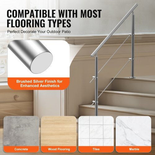 Vevor Handrails 47.2" Outdoor Steps 2 Crosses Porch Deck Bxgslzfs120cw8ddjv0