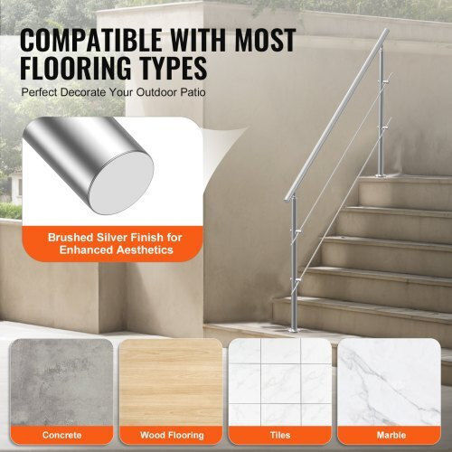 Vevor Handrails 70.9in Outdoor Steps 2 Crosses Porch Deck Bxgslzfs180cxmyzkv0