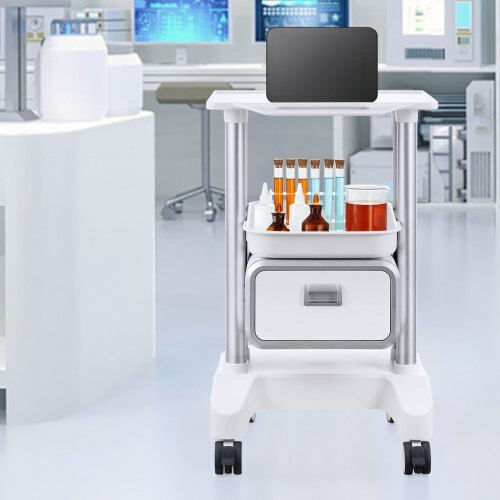 Vevor Mobile Medical Cart 2-Tier Drawer & Tray White Systceckfbs42j1z1v0