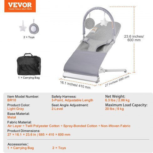 Vevor Handbuch Baby Relax Gray für Kind bis 9kg