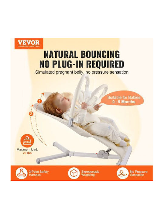 Vevor Χειροκίνητο Relax Μωρού Μπεζ για Παιδί έως 9kg