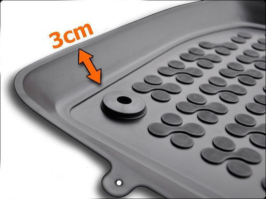 Rezaw Plast Set of Front and Rear Mats 3pcs Tray Type for Toyota Corolla 2013-2017 Black