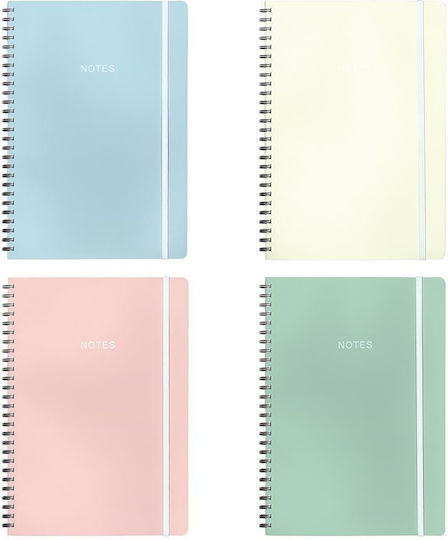 Next Spiral Notebooks Ruled A4 105 Sheets 3 Subjects Smooth Pastels 10pcs (Μiscellaneous colours)