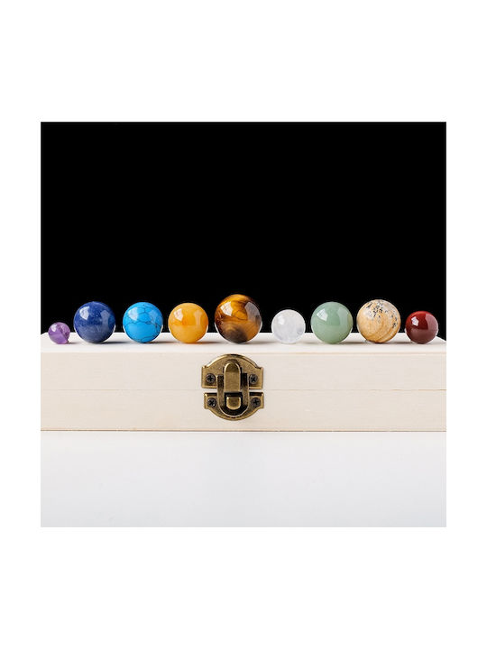 Mineralien des Sonnensystems Steine in einer Holzbox Geschenk 9 Planeten