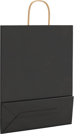 vidaXL Χάρτινη Τσάντα για Δώρο Μαύρη 32x42x12εκ. 250τμχ
