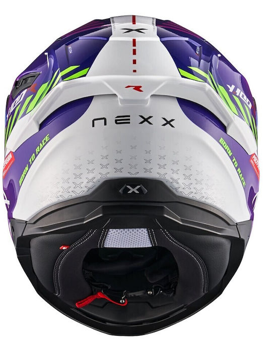 Nexx Y.100R Fade Purple / White Motorradhelm Volles Gesicht DOT / ECE 22.06 1575gr mit Pinlock