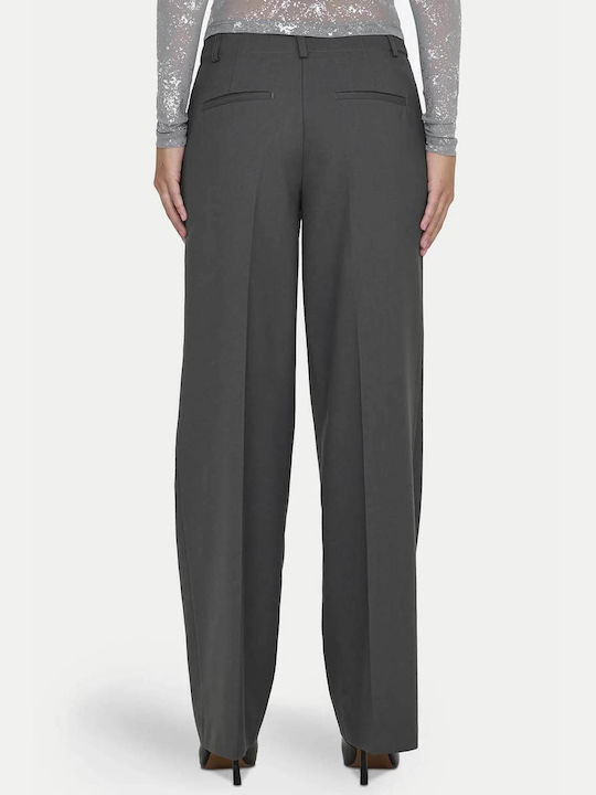 Only Women's Fabric Trousers in Wide Line Blackened Pearl