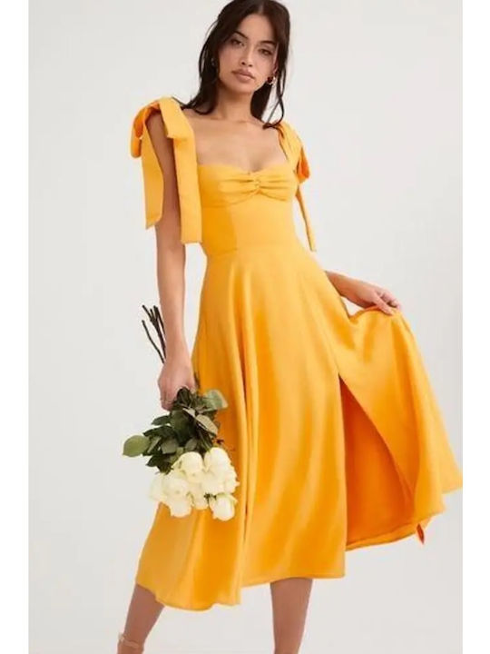 Sommer Midi Damenkleid für Hochzeit - Taufe Gelbe