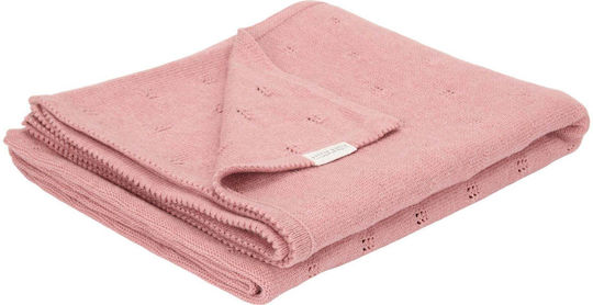 Little Dutch Blanket Cot Pure Knitted Pink 110x140cm