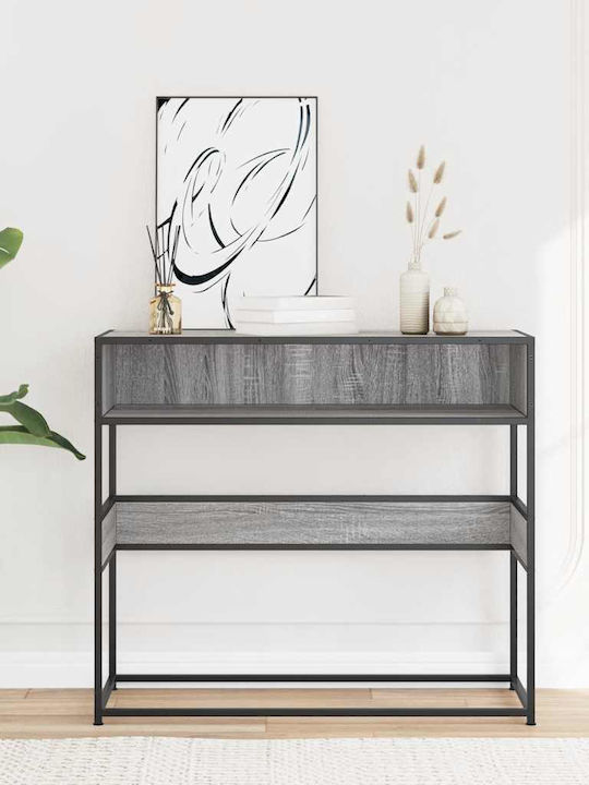 Console Table Wood & Metal Sonoma Grey L90xW35xH80cm