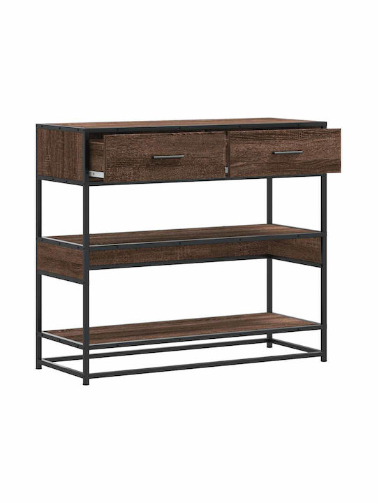 Console Table Wood & Metal Coffee L90xW35xH80cm