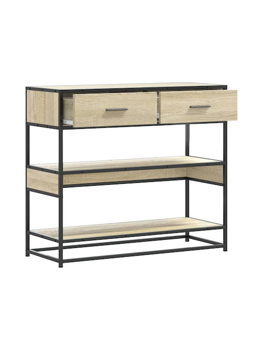 Console Table Wood & Metal Coffee L90xW35xH80cm