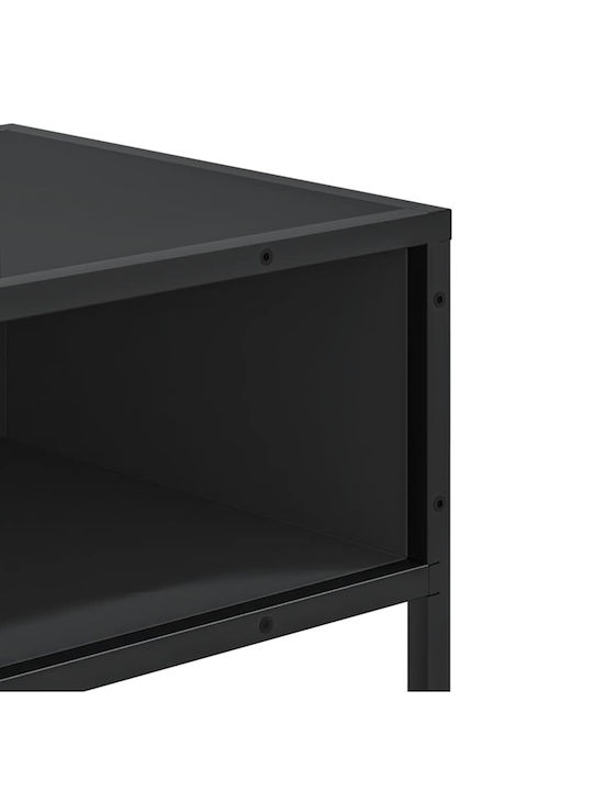Console Table Wood & Metal Black Velvet-Black Metal L90xW35xH80cm