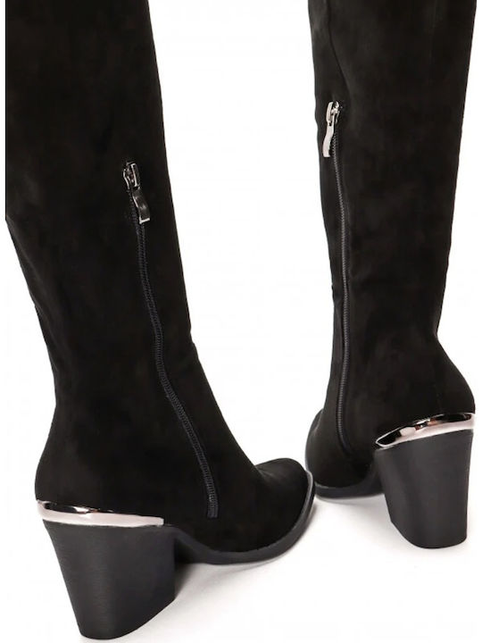 Wildleder Damenstiefel Schwarz