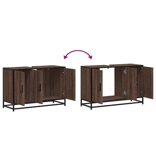vidaXL Πάγκος χωρίς Νιπτήρα Μ90xΒ33xΥ60cm Καφέ Δρυς
