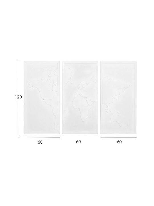 HomeMarkt World Τρίπτυχος Πίνακας Ξύλινος 180x120cm