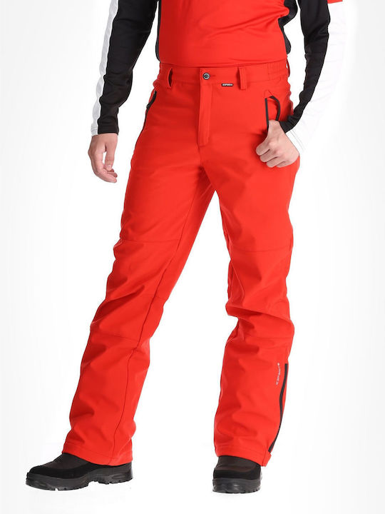 Icepeak 57010542-640 Men's Trousers for Ski & Snowboard Soft Shell Red