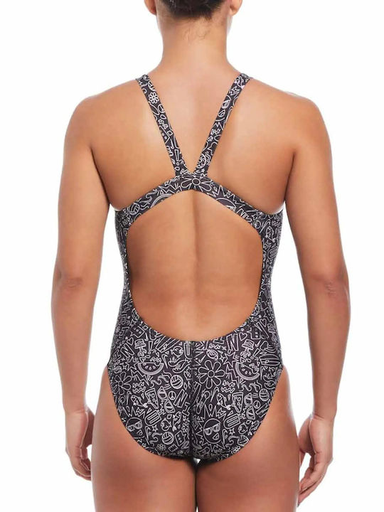 Nike Hydrastrong Спортен Бански Костюм Черен - Бял