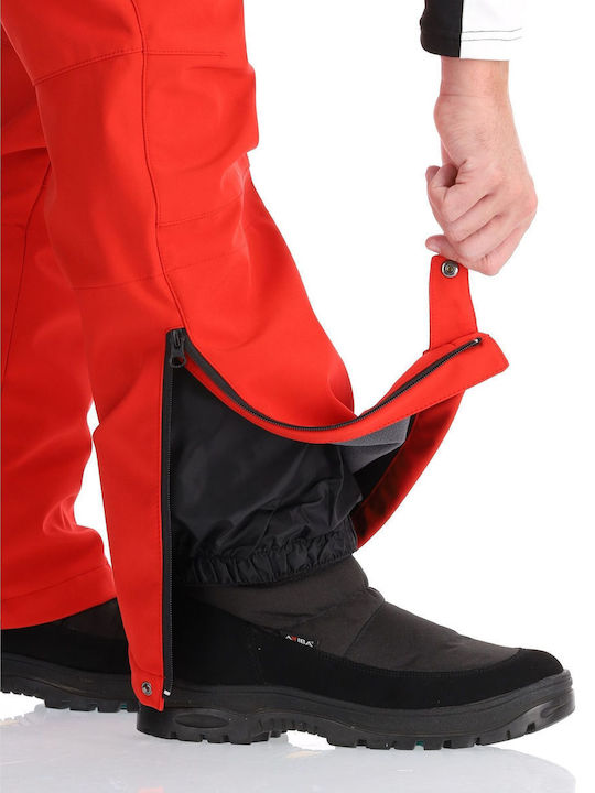 Icepeak 57010542-640 Men's Trousers for Ski & Snowboard Soft Shell Red