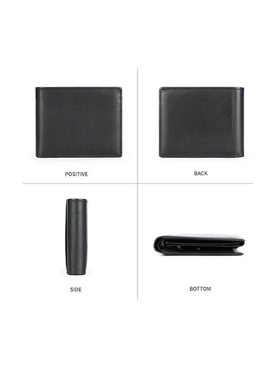 Leather Men's Wallet Classic with RFID Black