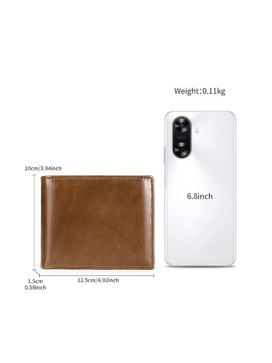 Кожен Мъжки Портфейл с RFID Кафяв